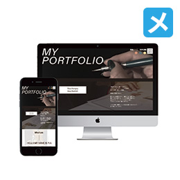 メディアコース｜2年｜Webデザイン応用<br>ポートフォリオサイトのデザイン<br><br>授業概要｜Webサイト制作のワークフローを理解し、レスポンシブルなサイトのデザイン、インタラクティブな要素を追加する技術を身につける。